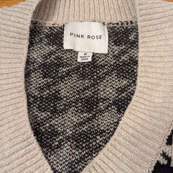 Pink Rose Houndstooth Sweater Vest - Picture 3 of 5
